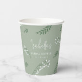 エレガントなスイセンのガーデン ブライダルシャワー 紙コップ (裏面)