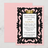 エレガントなスイート16の誕生日パーティー招待状 招待状 (正面/裏面)