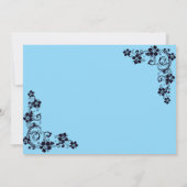 エレガントなスカイブルー結婚式招待状 - ロマンチック 招待状 (裏面)