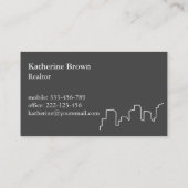 エレガントなスカイラインの輪郭の不動産仲介業者の名刺 名刺 (裏面)