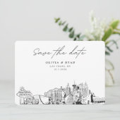 エレガントなスカイライン モダン ラスベガス セーブ・ザ・デート 招待状 (スタンド正面)