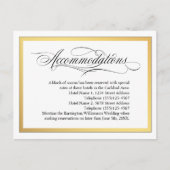 エレガントなスクリプトが添える結婚式の宿泊施設 案内ポストカード (正面)