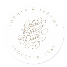 エレガントなスクリプトでセーブ・ザ・デート ウェディング