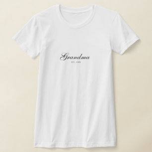 エレガントなスクリプトで確立された黒い祖母 Tシャツ