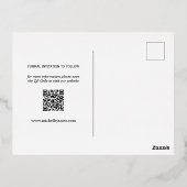 エレガントなスクリプトと写真の結婚式 Save The Date 箔招待状ポストカード (裏面)