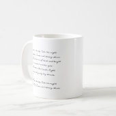 エレガントなスクリプトのカスタム引用、詩、歌詞 コーヒーマグカップ (正面左)