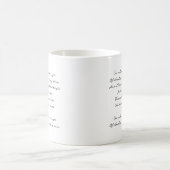 エレガントなスクリプトのカスタム引用、詩、歌詞 コーヒーマグカップ (中央)