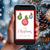 エレガントなスクリプトのクリスマスオーナメント シーズンカード