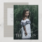 エレガントなスクリプトのクリスマス祝福 ホリデーカード 招待状 (正面/裏面)