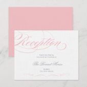 エレガントなスクリプトの受付カード - ブラッシュピンク エンクロージャーカード (正面/裏面)