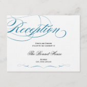 エレガントなスクリプトの受付カード - 青 エンクロージャーカード (正面)