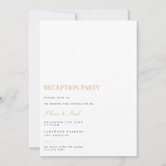 エレガントなスクリプトの披露宴招待状カード 招待状 (正面)