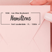 エレガントなスクリプトの新築祝い返信住所セルフインキングスタンプ セルフインキングスタンプ