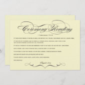 エレガントなスクリプトの結婚式の式読上 (正面/裏面)