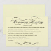 エレガントなスクリプトの結婚式の式読書 (正面/裏面)