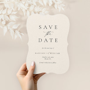 エレガントなスクリプトの結婚式のSave the Date 招待状