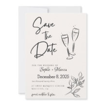 エレガントなスクリプトの「Save the Date」発表カード