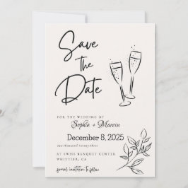 エレガントなスクリプトの「Save the Date」発表カード セーブザデート