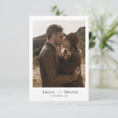 エレガントなスクリプトのSave the Dateお知らせカード 招待状 (スタンド正面)