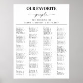 エレガントなスクリプトアルファベット ウェディング シーティングチャート ポスター (正面)