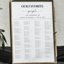 エレガントなスクリプトアルファベット ウェディング シーティングチャート