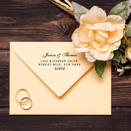 エレガントなスクリプトウェディング セルフインキングスタンプ