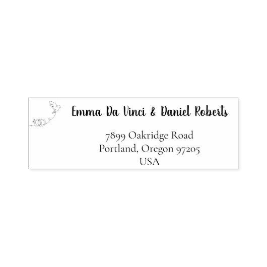 エレガントなスクリプトウェディング 返信住所スタンプ セルフインキングスタンプ (デザイン)