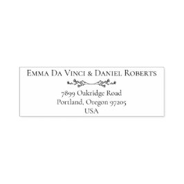 エレガントなスクリプトウェディング 返信住所スタンプ セルフインキングスタンプ