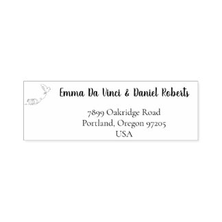 エレガントなスクリプトウェディング 返送先住所スタンプ セルフインキングスタンプ