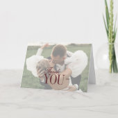 エレガントなスクリプトオーバーレイ両面写真 サンキューカード (正面)