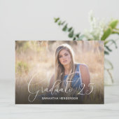 エレガントなスクリプトオーバーレイ2 フォト 卒業式 案内状 (スタンド正面)