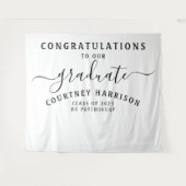 エレガントなスクリプトカリグラフィー卒業式 | ホワイト タペストリー (正面(横))