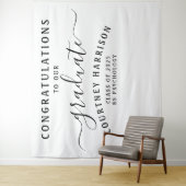 エレガントなスクリプトカリグラフィー卒業式 | ホワイト タペストリー (インサイチュ)