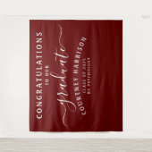 エレガントなスクリプトカリグラフィー卒業式 | マルーン タペストリー (正面)