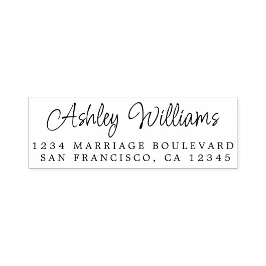 エレガントなスクリプトカリグラフィー名前住所 セルフインキングスタンプ (デザイン)