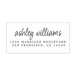 エレガントなスクリプトカリグラフィー名前住所 セルフインキングスタンプ