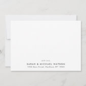 エレガントなスクリプトカリグラフィー現代の結婚式名前 サンキューカード (裏面)