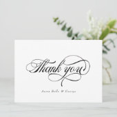 エレガントなスクリプトカリグラフィー 現代のカスタムネーム サンキューカード (スタンド正面)