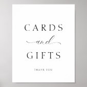 エレガントなスクリプトカードとギフト ウェディングテーブル ポスター (正面)