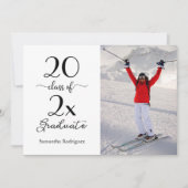 エレガントなスクリプトクラスのフォト卒業パーティー 招待状 (正面)