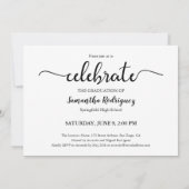 エレガントなスクリプトクラスのフォト卒業パーティー 招待状 (裏面)