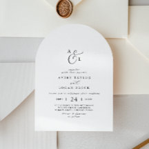 エレガントなスクリプトシンプルモノグラムボヘミアアーチウェディング