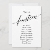 エレガントなスクリプトテーブル番号14 席次表 招待状 (裏面)