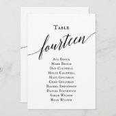 エレガントなスクリプトテーブル番号14 席次表 招待状 (正面/裏面)