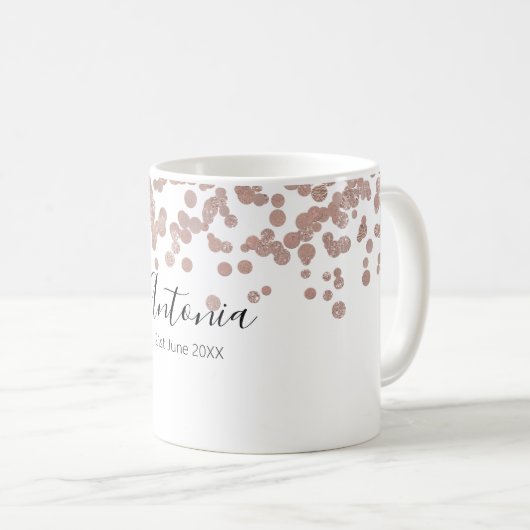 エレガントなスクリプトネーム 誕生日 コーヒーマグカップ (正面右)