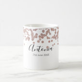 エレガントなスクリプトネーム 誕生日 コーヒーマグカップ (中央)