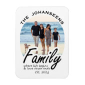 エレガントなスクリプトファミリーライフ愛の引用名と写真 マグネット (縦)