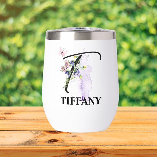 エレガントなスクリプトレターTモノグラムパーソナライズドネーム