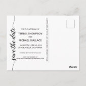 エレガントなスクリプト写真エンゲージメント セーブ・ザ・デート ポストカード (裏面)