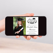 エレガントなスクリプト写真大学卒業 案内状